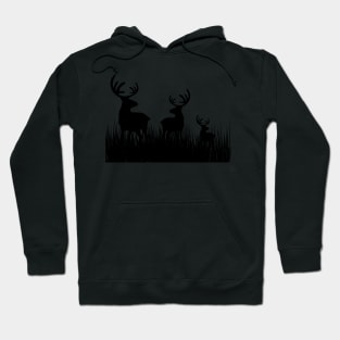 deer family in the grass field Hoodie